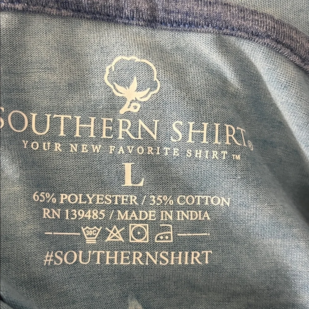 Southern Shirt Hoodie Men Light Blue Long Sleeve Draw String Graphic Size L - Picture 8 of 8